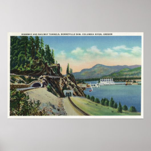 Autobahn und Eisenbahntunnels bei Bonneville Poster (Vorne)