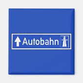 Autobahn, Verkehrszeichen, Deutschland Magnet (Vorne)