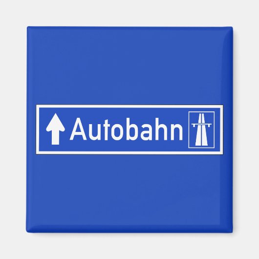 Autobahn, Verkehrszeichen, Deutschland Magnet (Vorne)