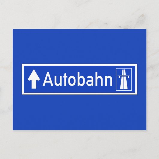 Autobahn, Verkehrszeichen, Deutschland Postkarte (Vorderseite)
