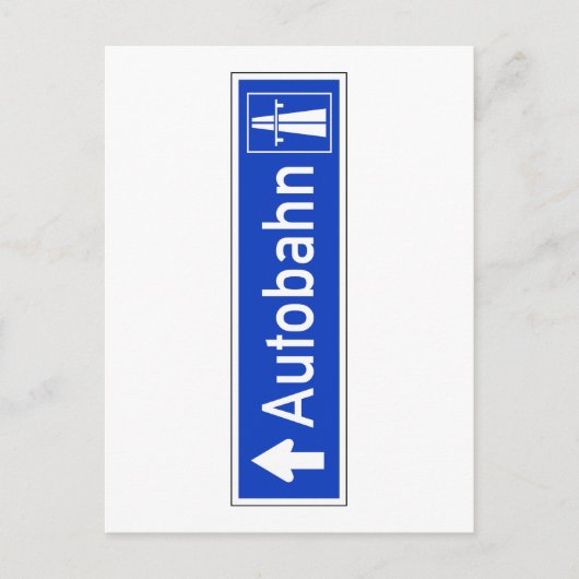 Autobahn, Verkehrszeichen, Deutschland Postkarte (Vorderseite)