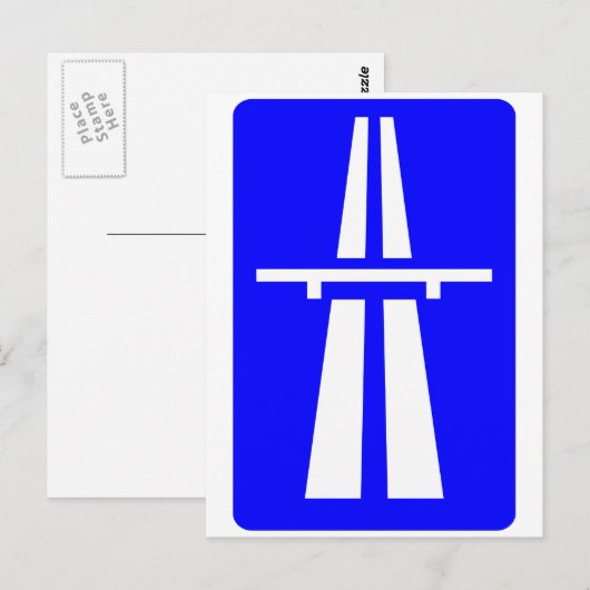Autobahn-Zeichen Postkarte (Vorne/Hinten)