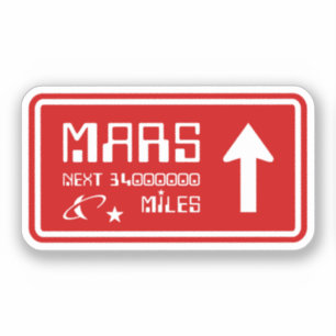 Autobahnabfahrt Mars Aufkleber