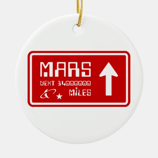 Autobahnabfahrt Mars Keramik Ornament (Vorne)
