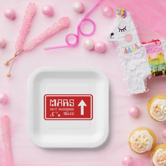 Autobahnabfahrt Mars Pappteller (Party)