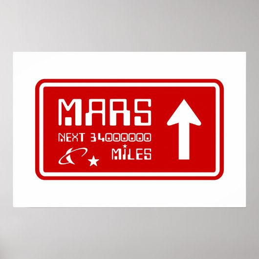 Autobahnabfahrt Mars Poster (Vorne)