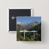 Autobahnbrücke in den Alpen Button (Vorne & Hinten)