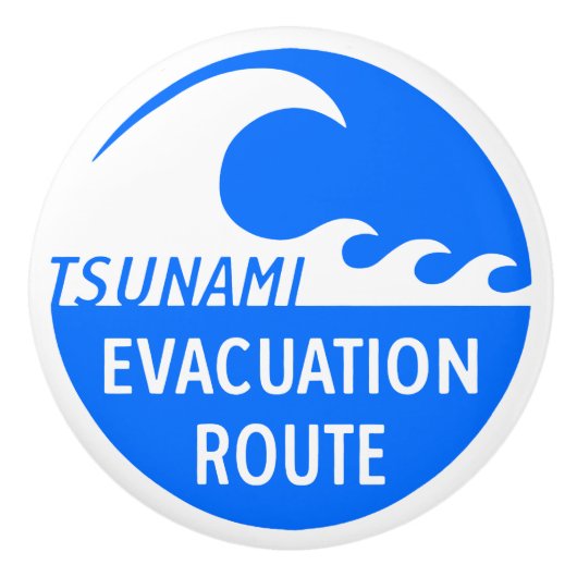 Autobahnschild Evakuierung Keramikknauf (Vorderseite)