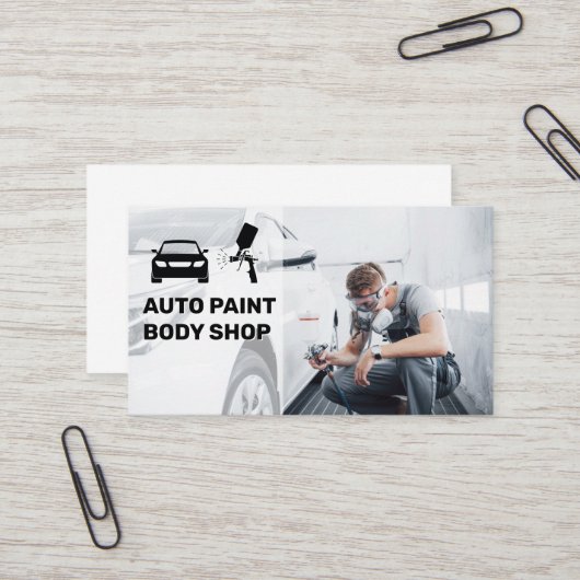 Autobody Paint Shop | Arbeitswagen Visitenkarte (Vorderseite/Rückseite Beispiel)