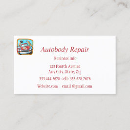 Autobody Repair Shiny Metal Background Visitenkarte