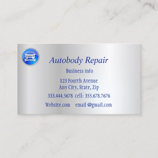 Autobody Repair Shiny Metal Background Visitenkarte (Vorderseite)