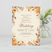 AutoBranch Blüh Hochzeit Einladung (Stehend Vorderseite)