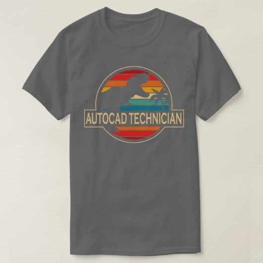 Autocad Techniker Dinosaurier T-Shirt (Design vorne)