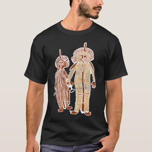 autochthoner Kunst-Petroglyph-Symbol T-Shirt (Vorderseite)