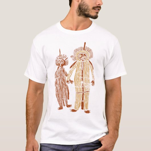 autochthoner Kunst-Petroglyph-Symbol T-Shirt (Vorderseite)