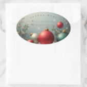 Autocollant étiquette Joyeux noël Ovaler Aufkleber (Tasche)