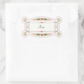 Autocollant rétro avec étiquette Rose Ovaler Aufkleber (Tasche)