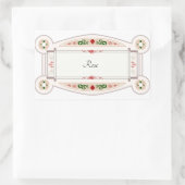 Autocollant rétro avec étiquette Rose Rechteckiger Aufkleber (Tasche)