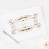 Autocollant rétro avec étiquette Rose Rechteckiger Aufkleber (Umschlag)