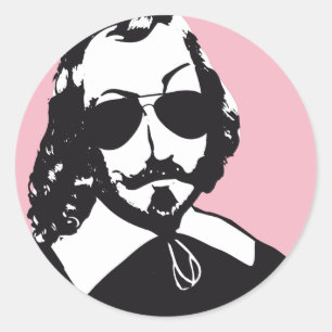 Autocollant x20 Samuel Champlain Hipster Lunettes Runder Aufkleber