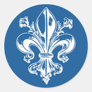 AutocollantX20 Fleur französischer Lilien antikes Runder Aufkleber