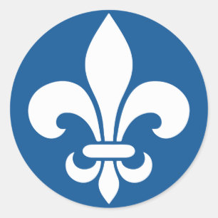 AutocollantX20 Fleur französischer Lilien antikes Runder Aufkleber