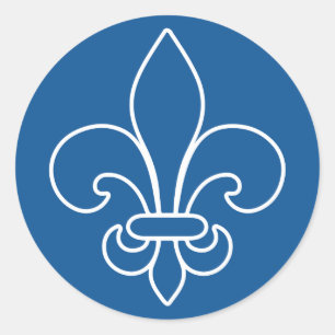 AutocollantX20 Fleur moderner französischer Lilie Runder Aufkleber