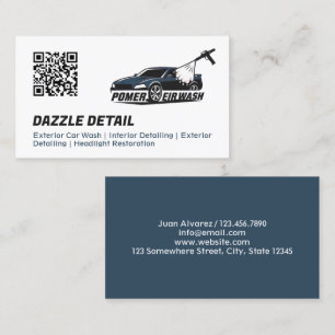 Autodetails Benutzerdefiniertes Logo Schwarz & Bla Visitenkarte