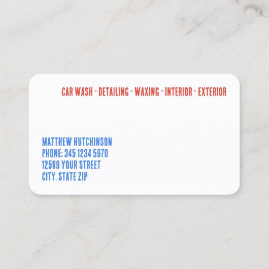 Autodetails farbig visitenkarte (Rückseite)