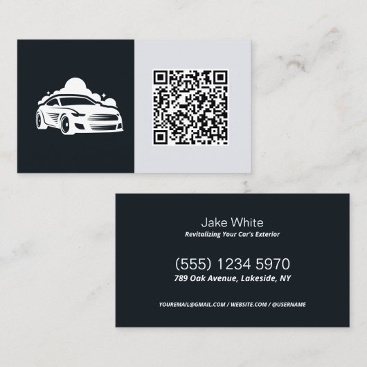 Autodetails für die benutzerdefinierte QR Visitenkarte (Vorne/Hinten)