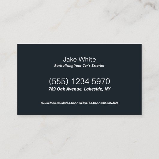 Autodetails für die benutzerdefinierte QR Visitenkarte (Rückseite)