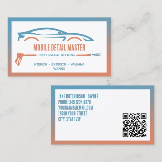 Autodetails QR Visitenkarte (Vorne/Hinten)