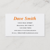 Autodetails und Service Visitenkarte (Rückseite)