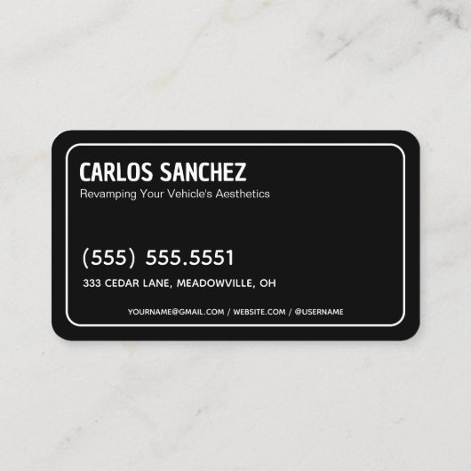 Autodetails Visitenkarte (Rückseite)