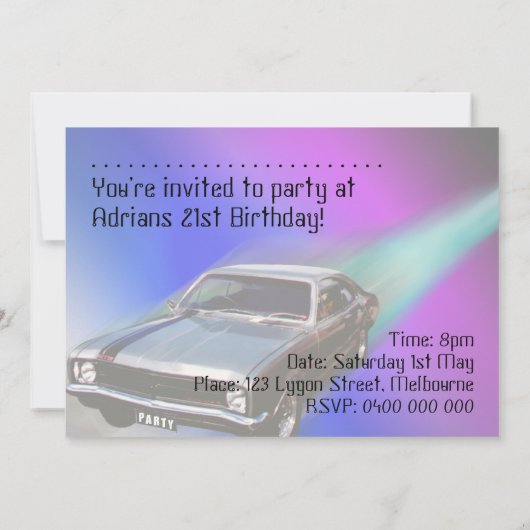 Autoeinladung Einladung (Rückseite)