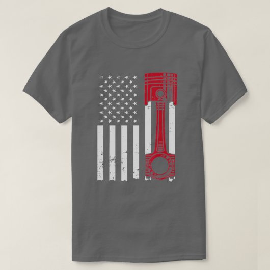 Autoenthusiasten amerikanischen Flag Pistole Muscl T-Shirt (Design vorne)