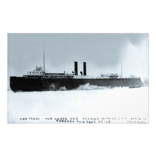 Autofähre Ann Arbor durch Marine City 1910 Fotodruck