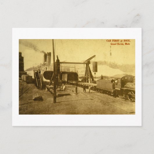 Autofähre bei Dock, Grand Haven, Michigan Postkarte (Vorderseite)
