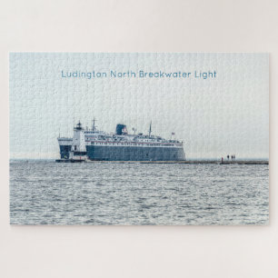 Autofähre bei Ludington North Breakwater Light Puzzle