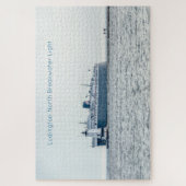 Autofähre bei Ludington North Breakwater Light Puzzle (Vertikal)