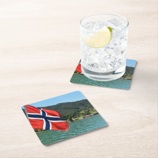 Autofähre in Norwegen-Untersetzer Rechteckiger Pappuntersetzer (Vor Ort)