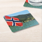 Autofähre in Norwegen-Untersetzer Rechteckiger Pappuntersetzer (angewinkelt)