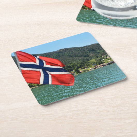 Autofähre in Norwegen-Untersetzer Rechteckiger Pappuntersetzer (angewinkelt)