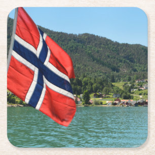 Autofähre in Norwegen-Untersetzer Rechteckiger Pappuntersetzer