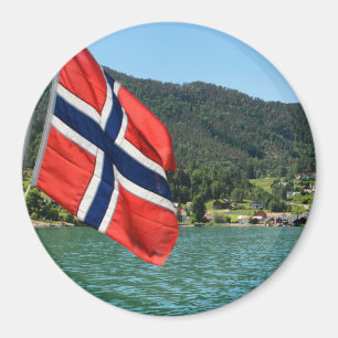 Autofähre in rundem Magneten Norwegens Magnet