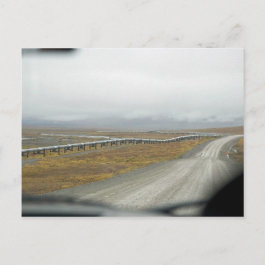 Autofahren auf dem Dalton Highway Postkarte (Vorderseite)