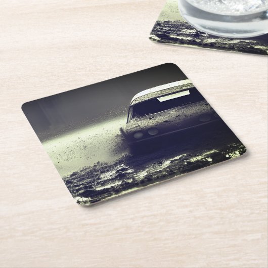 Autofahren im Schlamm Rechteckiger Pappuntersetzer (angewinkelt)