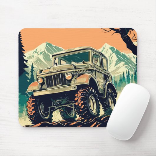 Autofahren im Vintagen Stil des Waldes Mousepad (Mit Mouse)