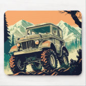 Autofahren im Vintagen Stil des Waldes Mousepad (Vorne)