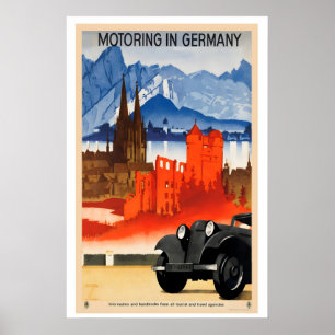 Autofahren in Deutschland Vintage-Reiseposter - Ge Poster